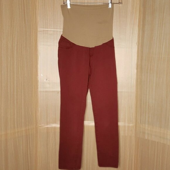 Motherhood Maternity Womens Red Cropped Skinny Ankle Pants Small - Picture 5 of 8